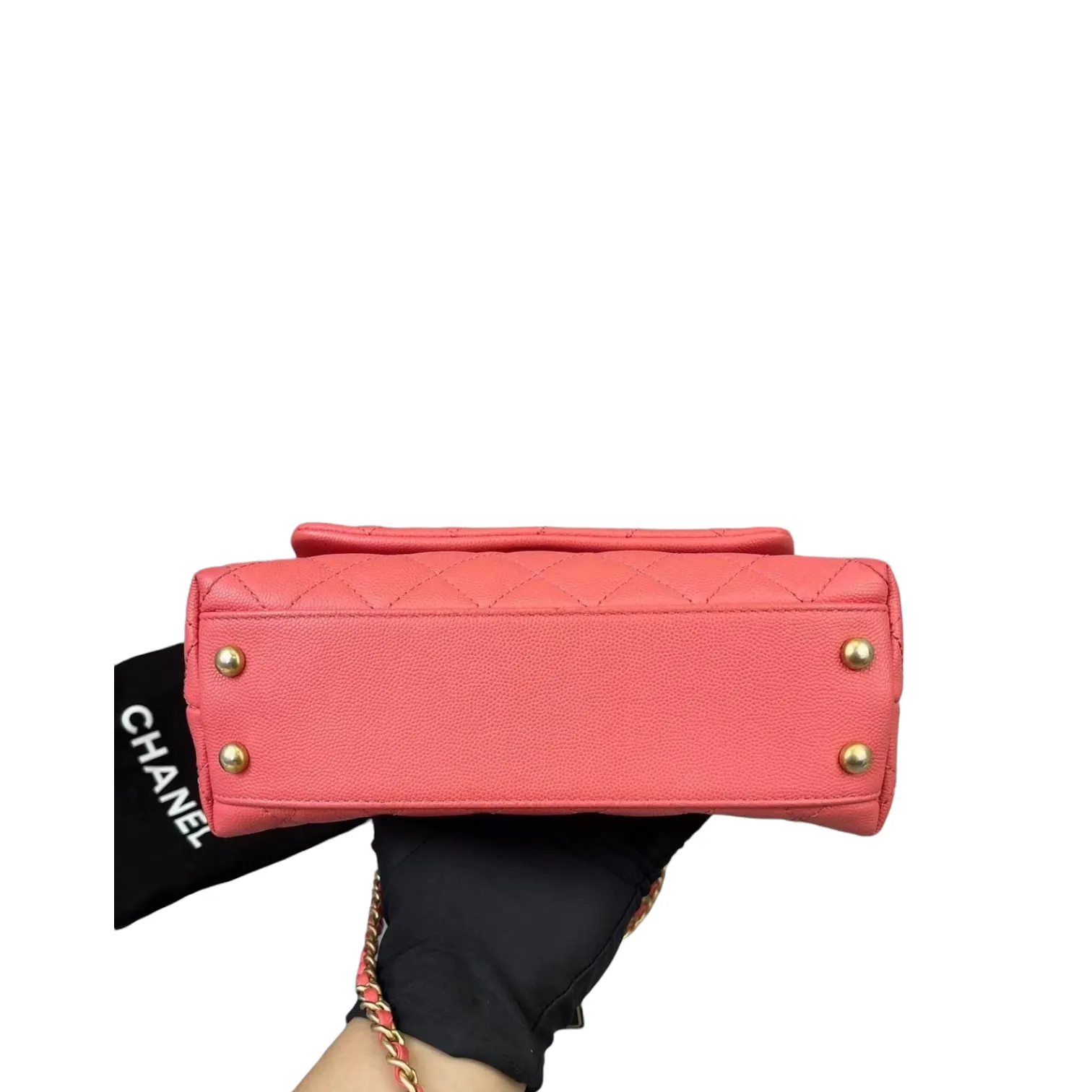 Small Coco Handle Caviar Coral GHW