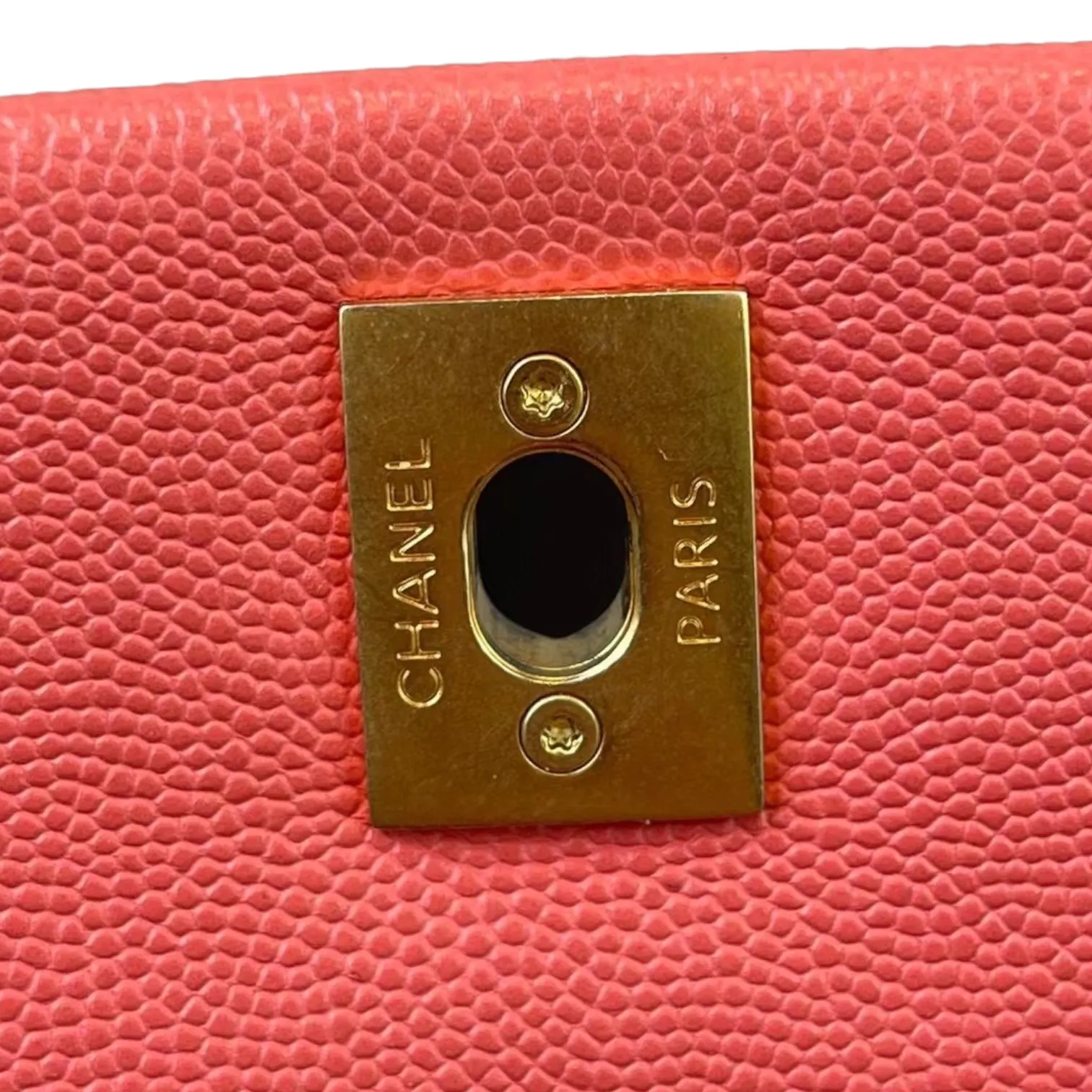 Small Coco Handle Caviar Coral GHW