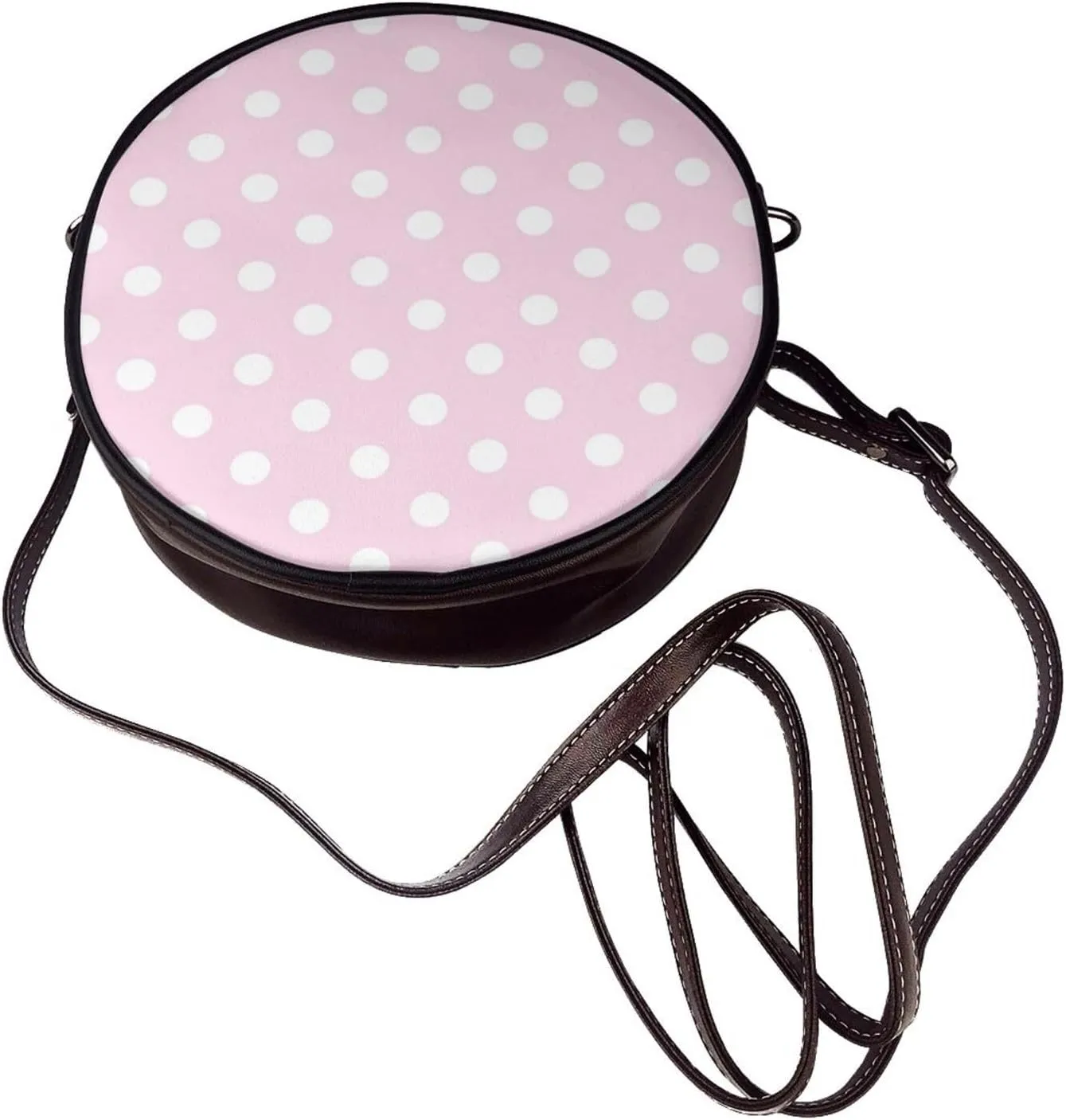 Small Crossbody Bags for Women Round Purses PU Leather Shoulder Bag with Adjustable Strap