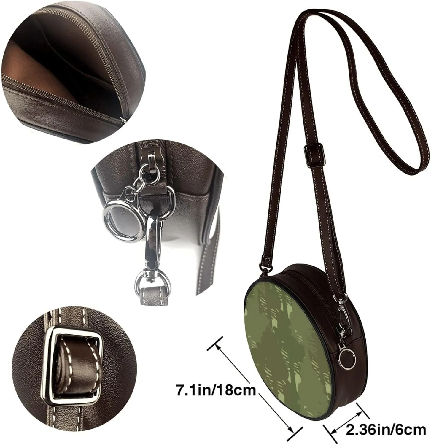 Small Crossbody Bags for Women Round Purses PU Leather Shoulder Bag with Adjustable Strap