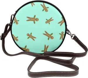 Small Crossbody Bags for Women Round Purses PU Leather Shoulder Bag with Adjustable Strap