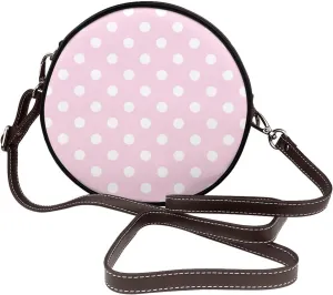 Small Crossbody Bags for Women Round Purses PU Leather Shoulder Bag with Adjustable Strap