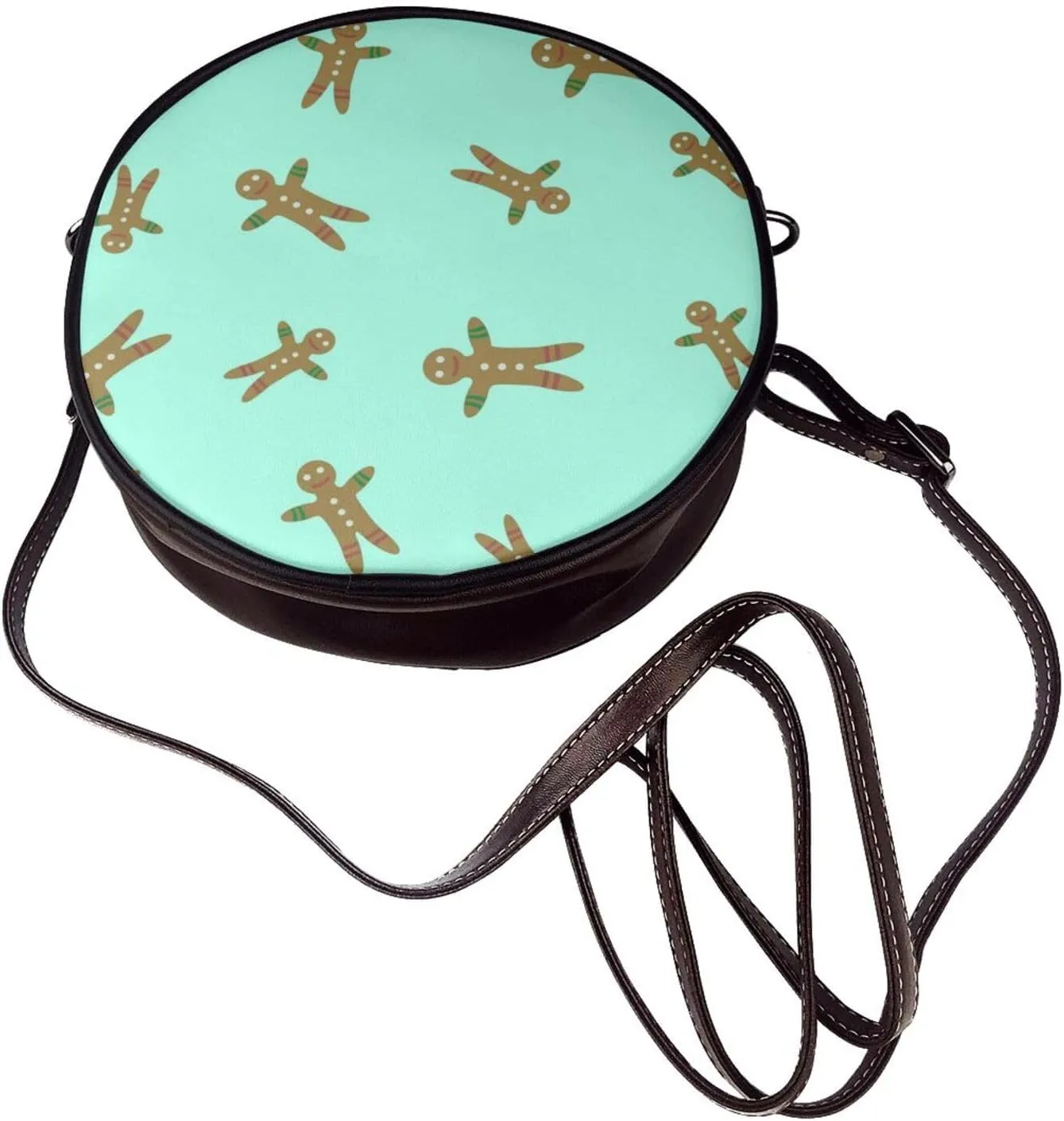 Small Crossbody Bags for Women Round Purses PU Leather Shoulder Bag with Adjustable Strap