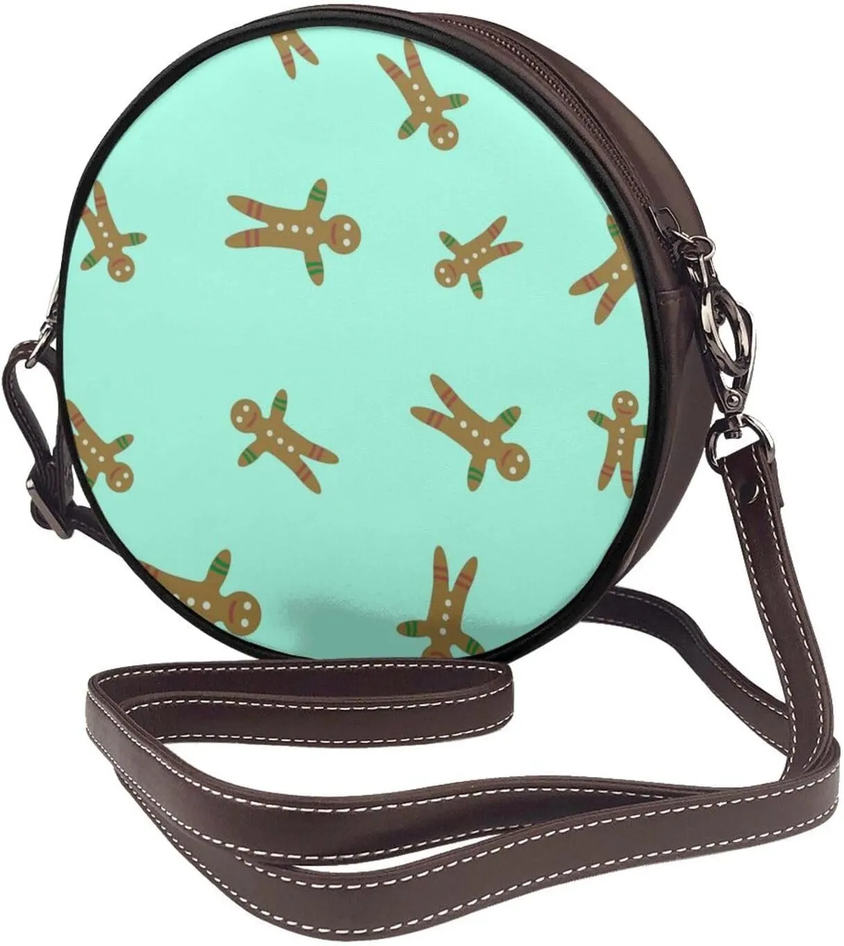 Small Crossbody Bags for Women Round Purses PU Leather Shoulder Bag with Adjustable Strap