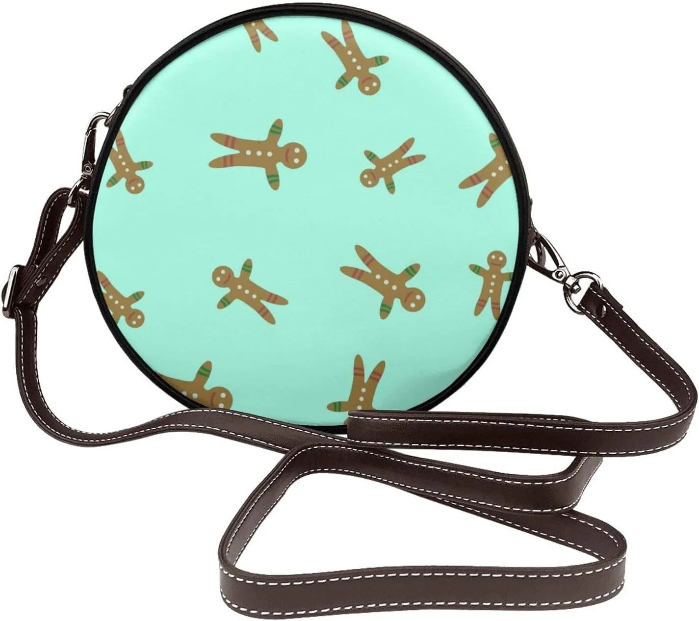 Small Crossbody Bags for Women Round Purses PU Leather Shoulder Bag with Adjustable Strap