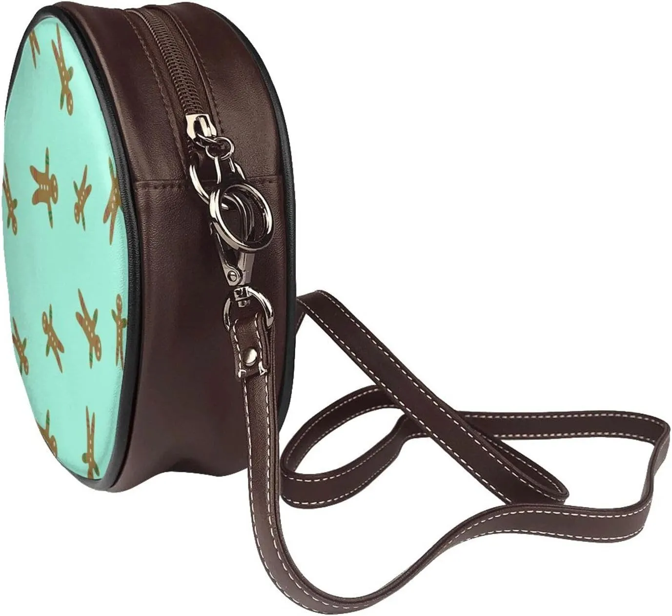 Small Crossbody Bags for Women Round Purses PU Leather Shoulder Bag with Adjustable Strap