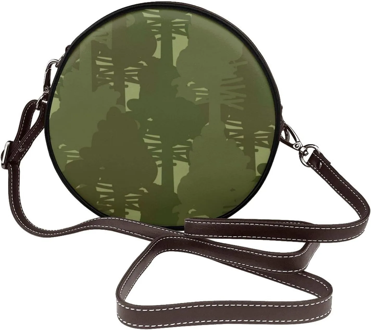 Small Crossbody Bags for Women Round Purses PU Leather Shoulder Bag with Adjustable Strap
