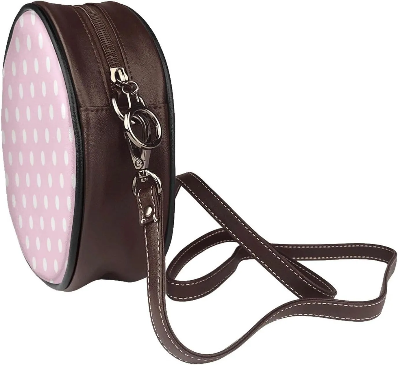 Small Crossbody Bags for Women Round Purses PU Leather Shoulder Bag with Adjustable Strap