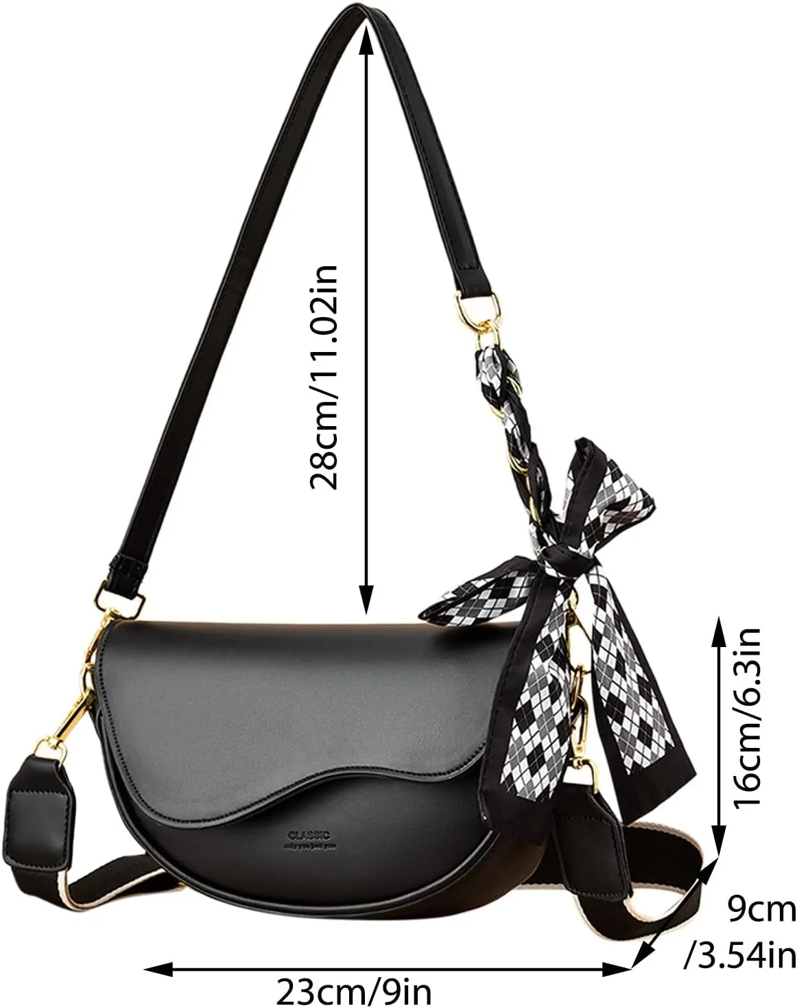 Small Crossbody Handbags For Women Multipurpose Soft Shoulder Bags Lightweight Retro Tote Bag Leather (Black, One Size)