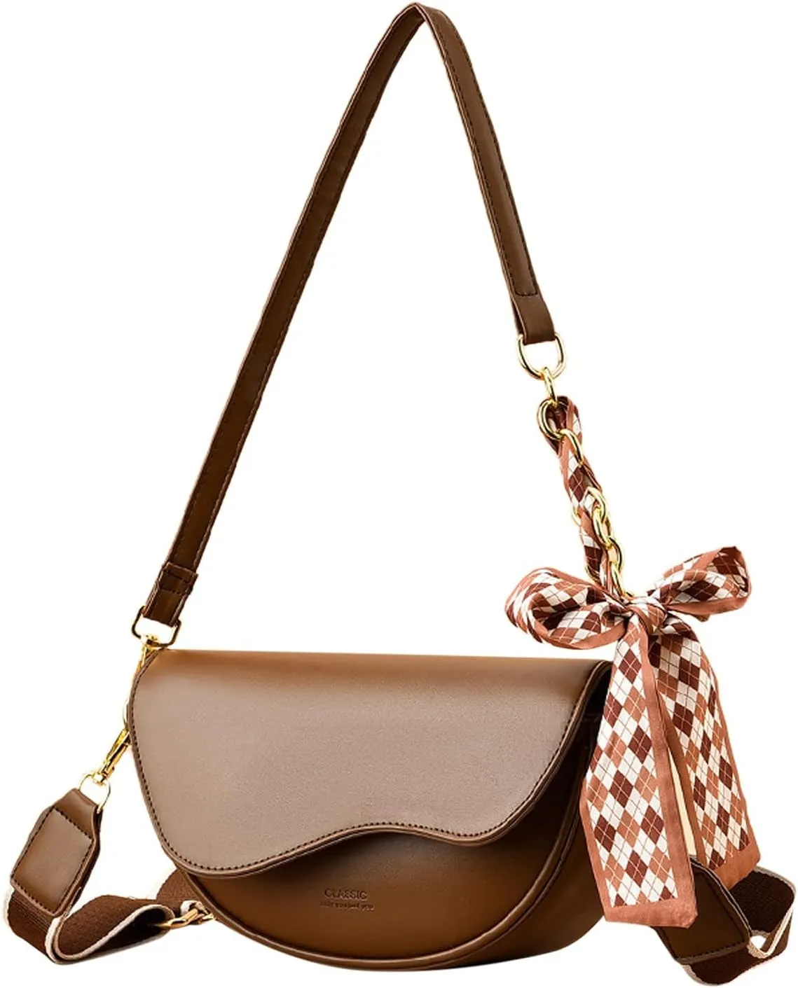 Small Crossbody Handbags For Women Multipurpose Soft Shoulder Bags Lightweight Retro Tote Bag Leather (Brown, One Size)