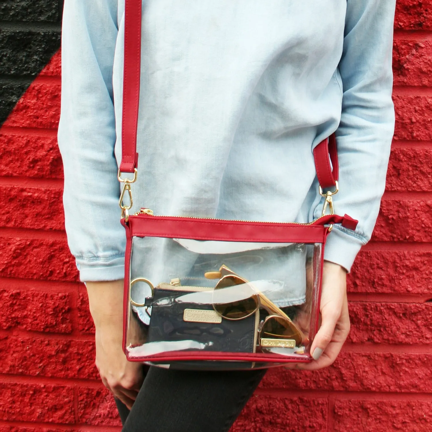 Small Crossbody - Red and Clear