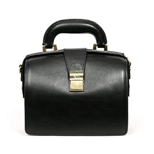 Small Leather Bag Doctor Bag Handbag Purse for Women