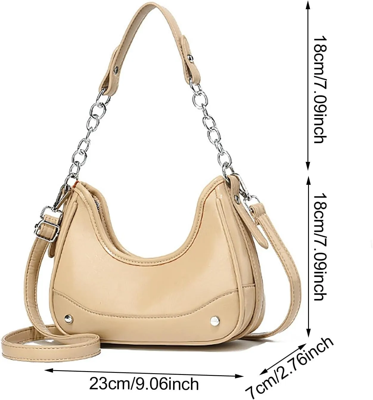 Small Purse Cute Tote Handbag Simple Retro Fashion Underarm Bag Women's Double Shoulder Strap Fashion Commuting Single