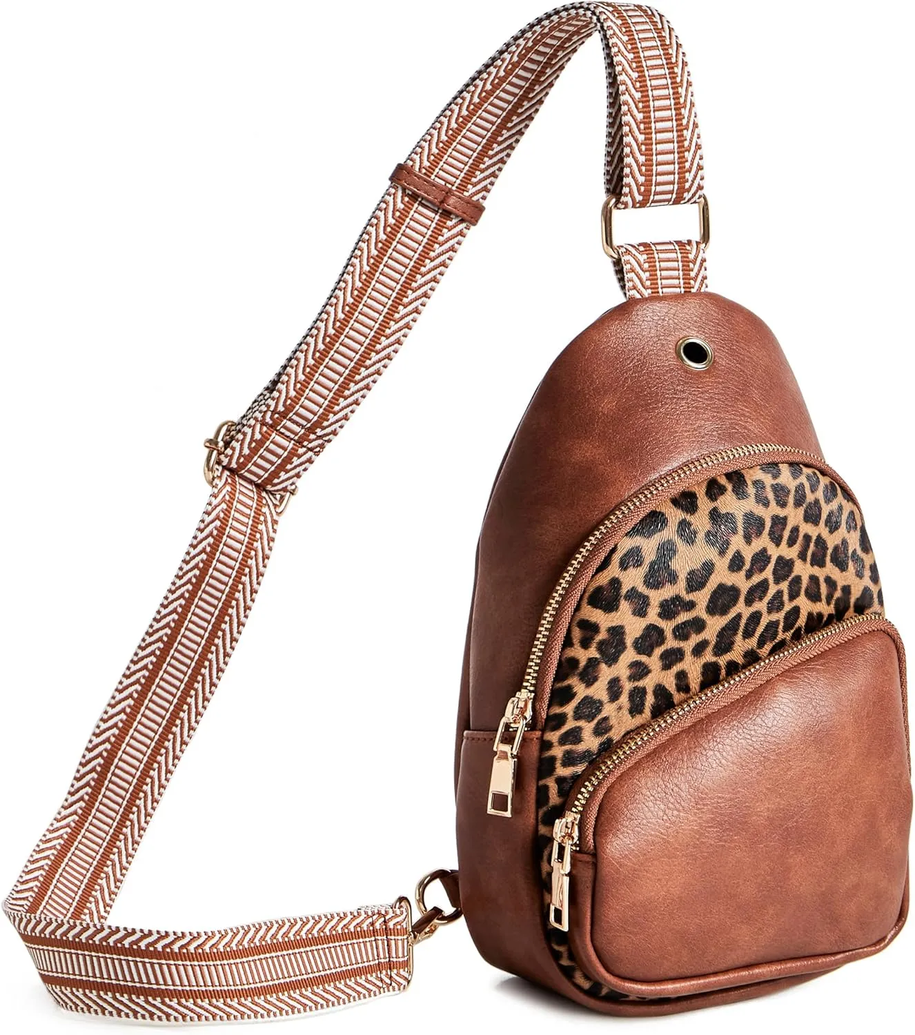 Small Sling Bag for Women Leather Crossbody Bags Fanny Pack Chest Bag for Travel