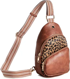Small Sling Bag for Women Leather Crossbody Bags Fanny Pack Chest Bag for Travel