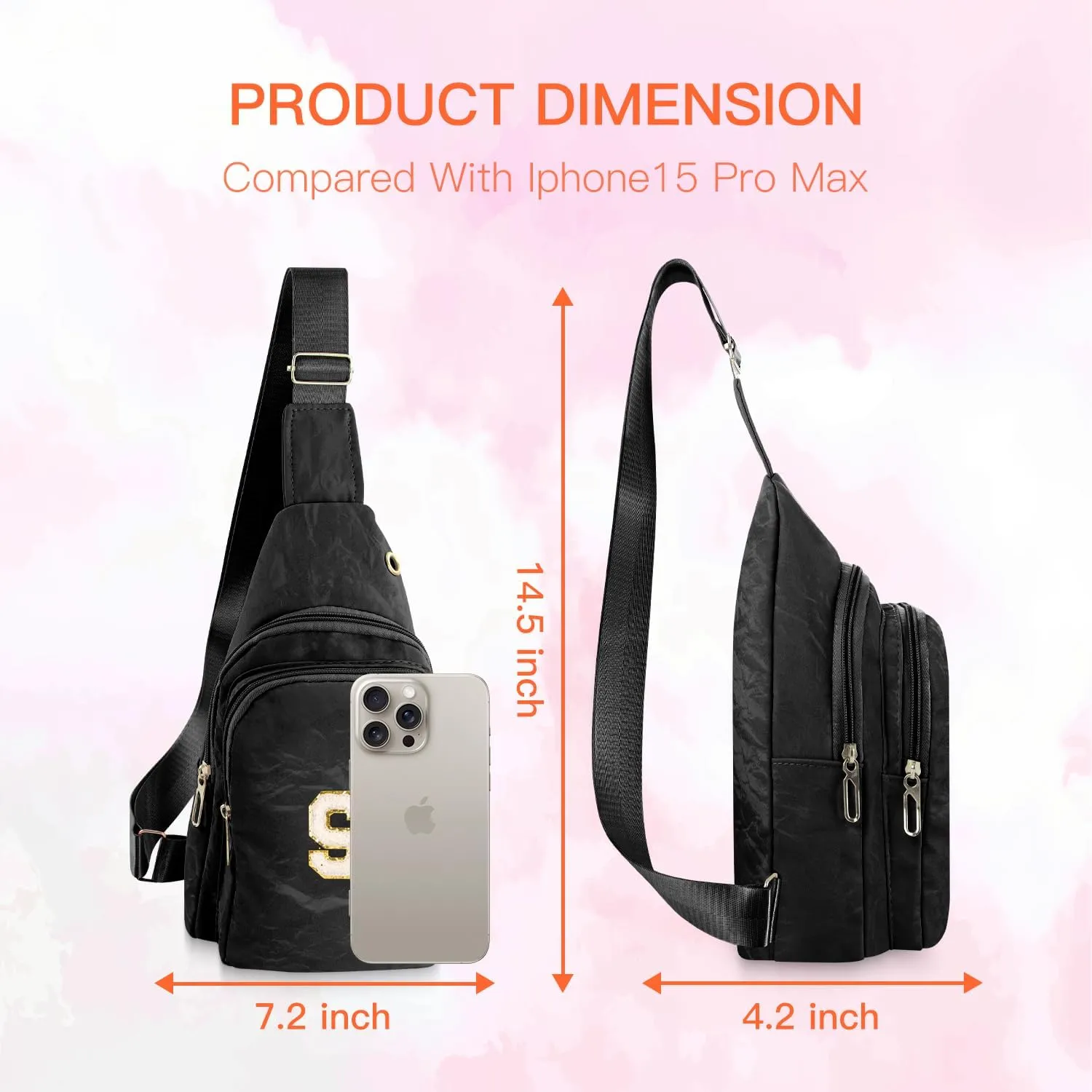 Small Sling Bag Initial Crossbody Bag Fanny Pack Chest Bags for Women Personalized Birthday Gifts