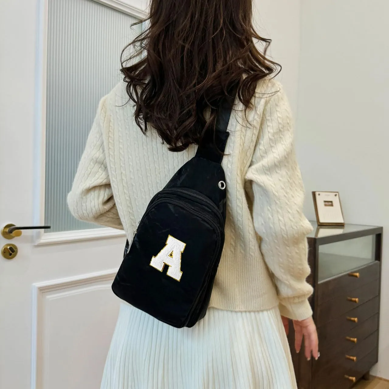 Small Sling Bag Initial Crossbody Bag Fanny Pack Chest Bags for Women Personalized Birthday Gifts