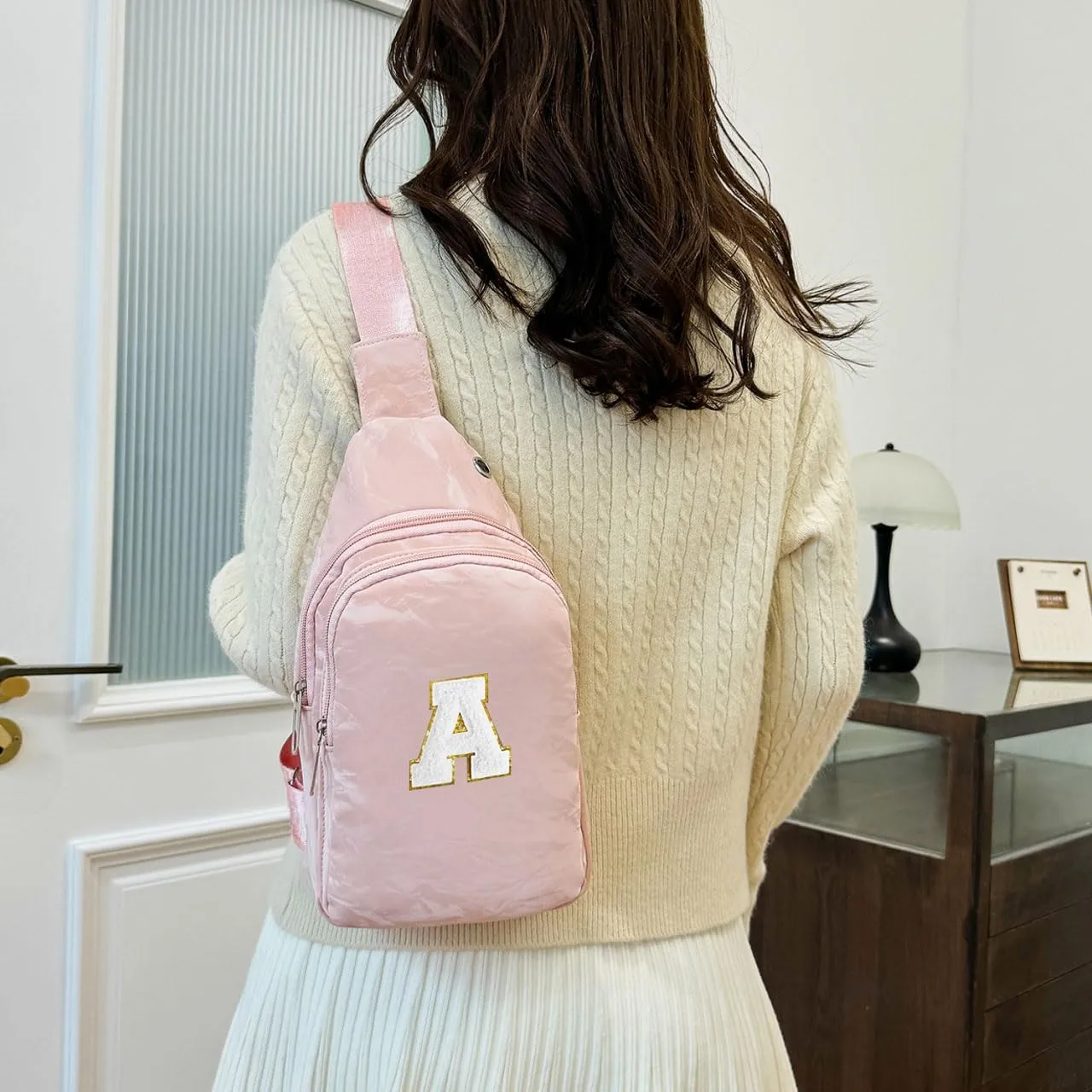 Small Sling Bag Initial Crossbody Bag Fanny Pack Chest Bags for Women Personalized Birthday Gifts