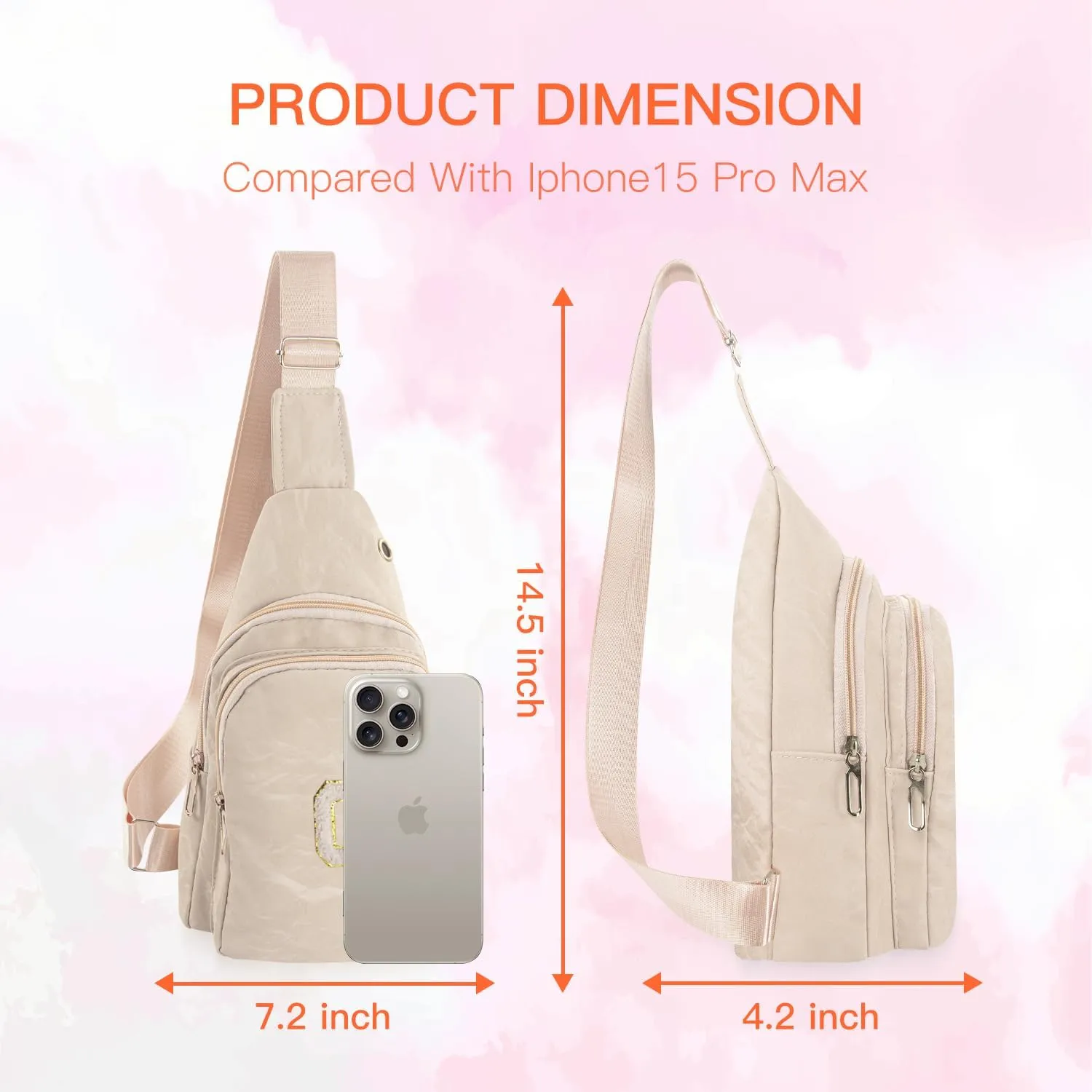 Small Sling Bag Initial Crossbody Bag Fanny Pack Chest Bags for Women Personalized Birthday Gifts