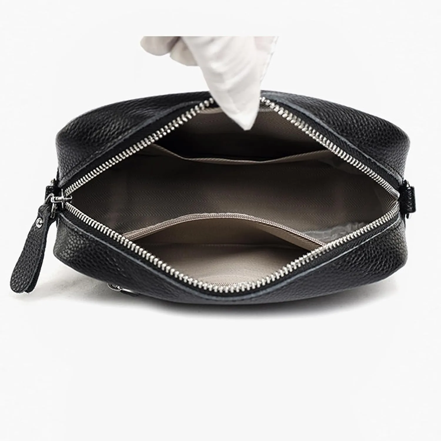 Small Square Bags Soft Crossbody Leather Bag Spring Model Female Shoulder Bag Shoulder Straps for Bags (Black, One Size)
