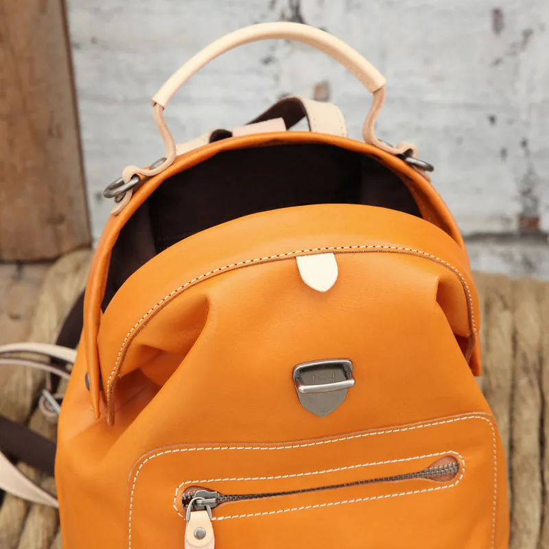 Small Womens Brown Leather Doctor Bag Backpack Purse Cute Backpacks for Women