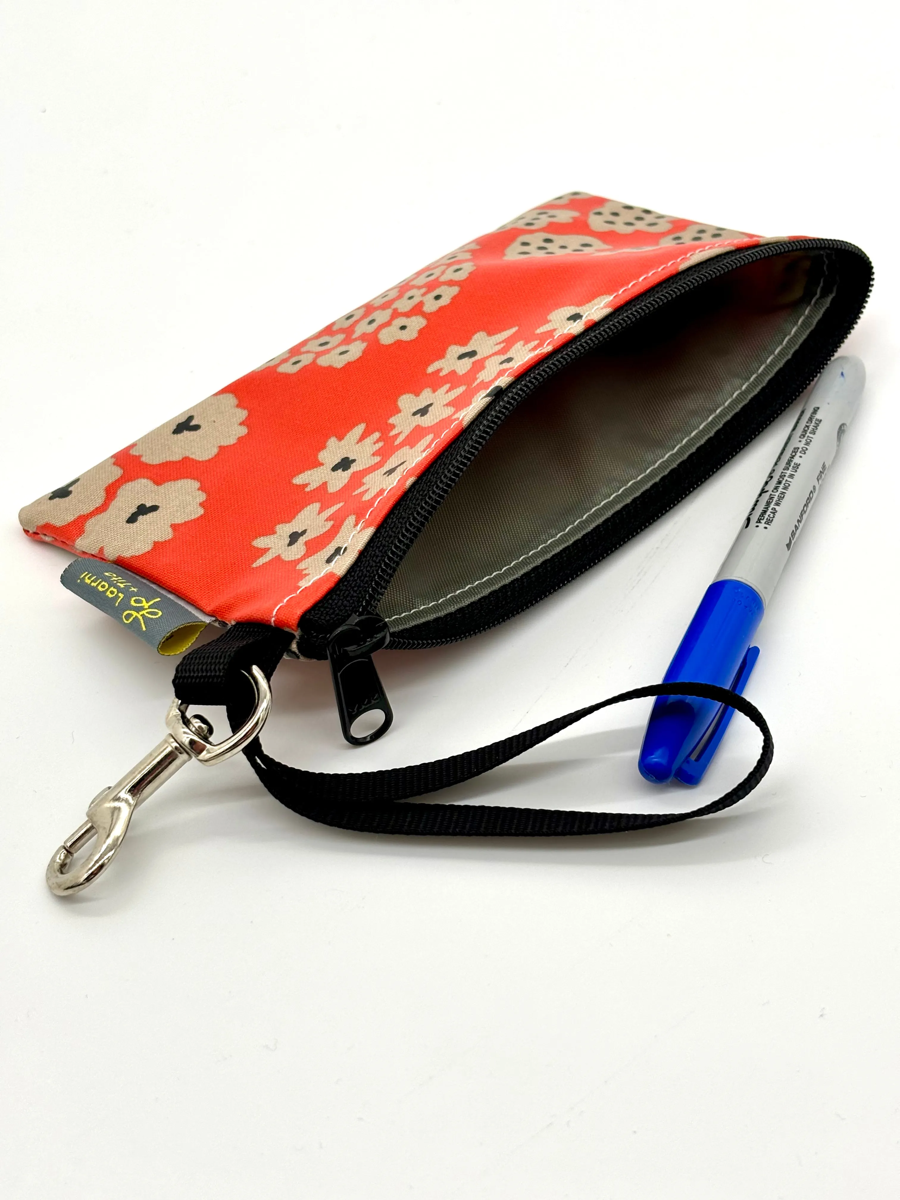 Small Wristlet in Orange Flowers