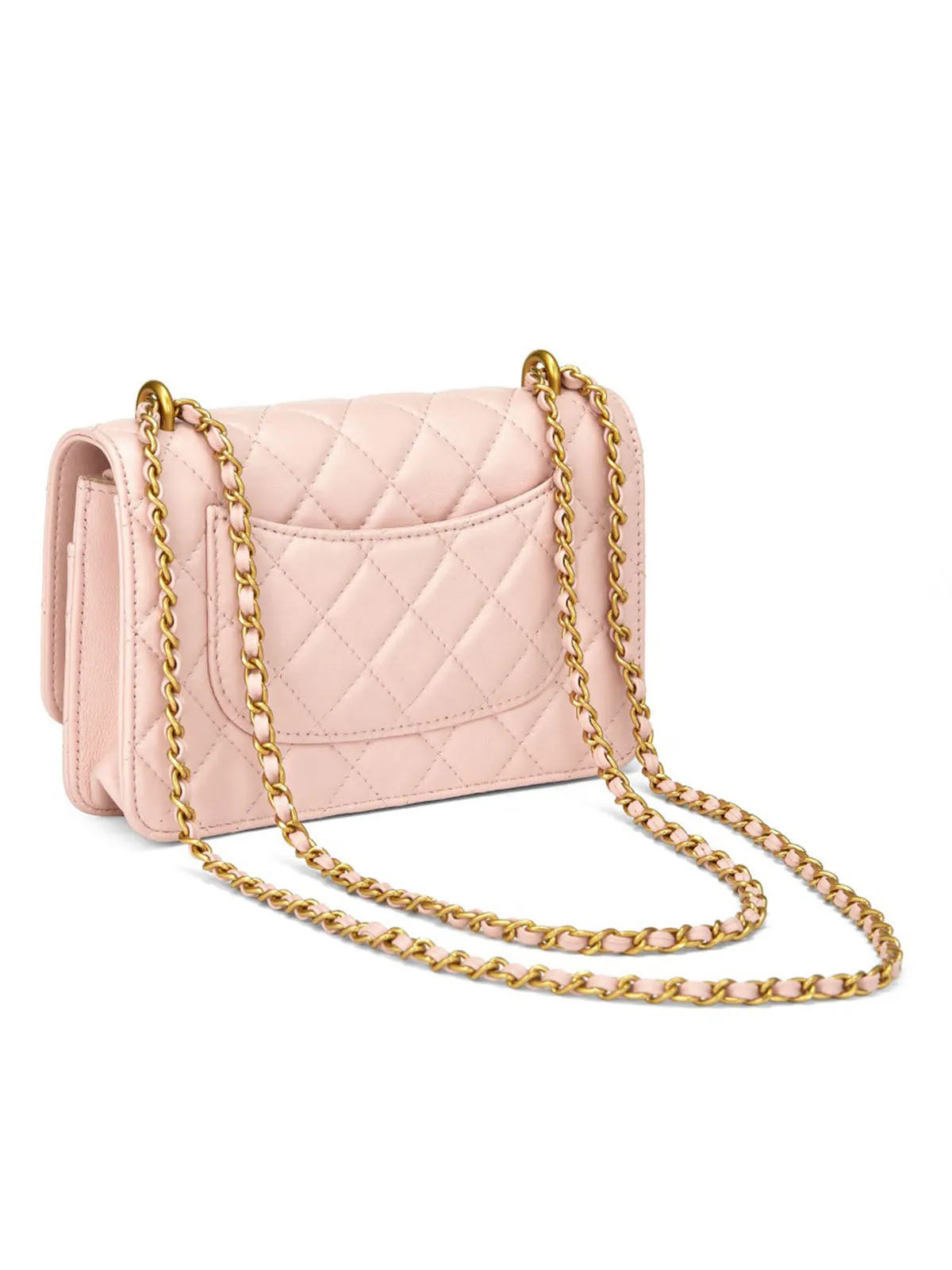 Smting | Four-Leaf Clover Clasp Quilted Golden Chain Bag
