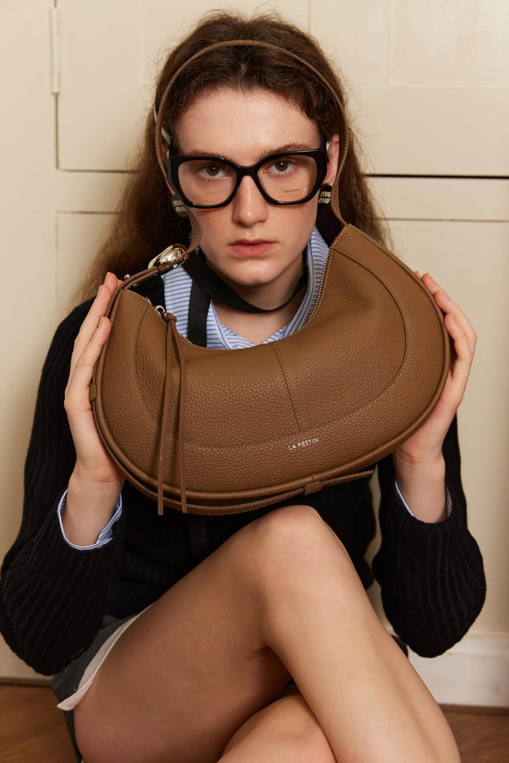 Soft Leather Crescent Bag