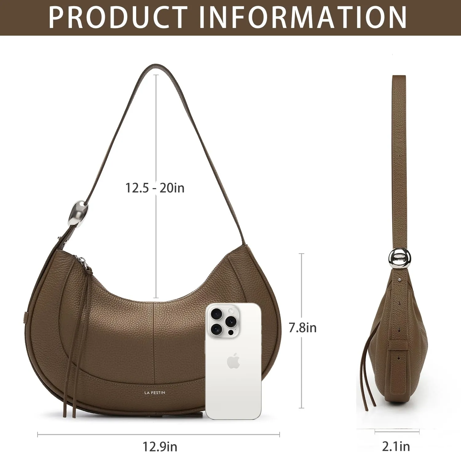 Soft Leather Crescent Bag