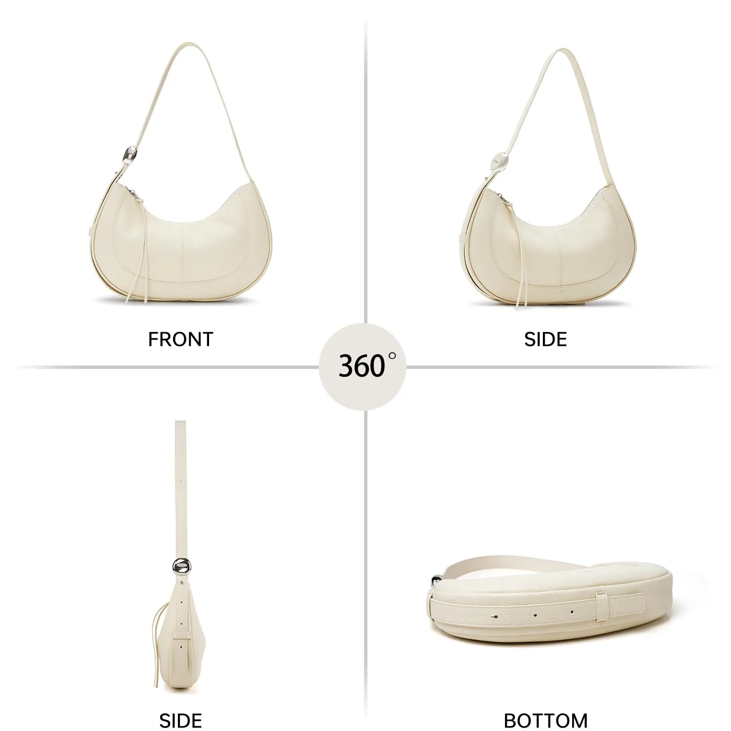 Soft Leather Crescent Bag