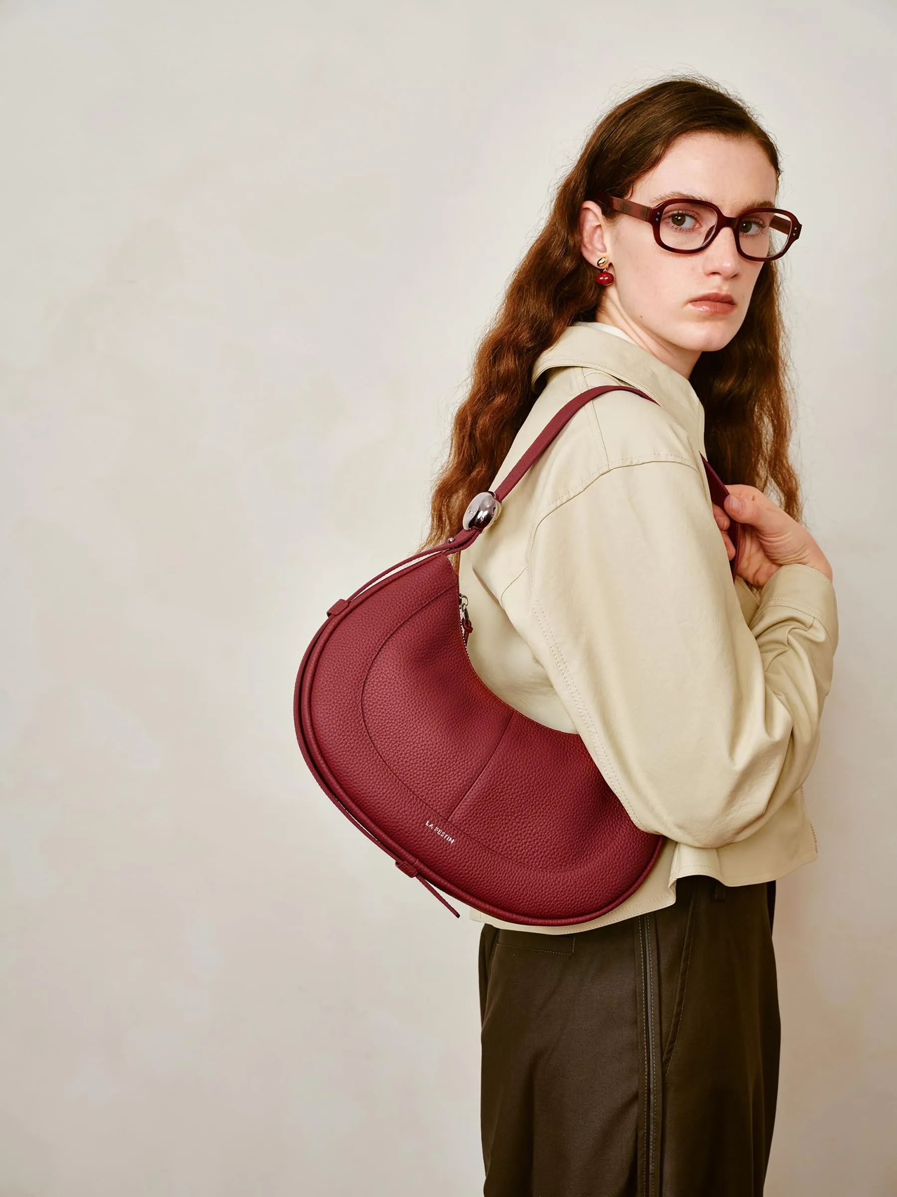 Soft Leather Crescent Bag