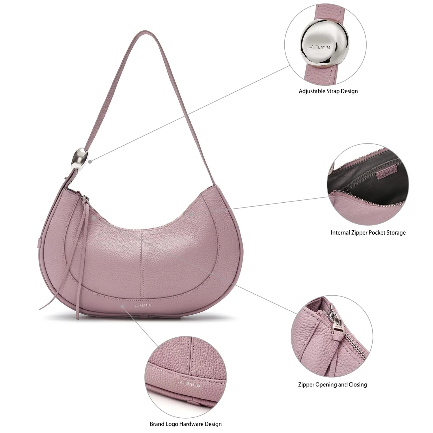 Soft Leather Crescent Bag