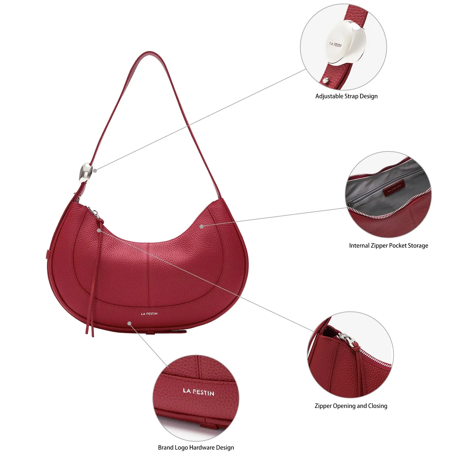 Soft Leather Crescent Bag
