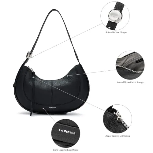 Soft Leather Crescent Bag