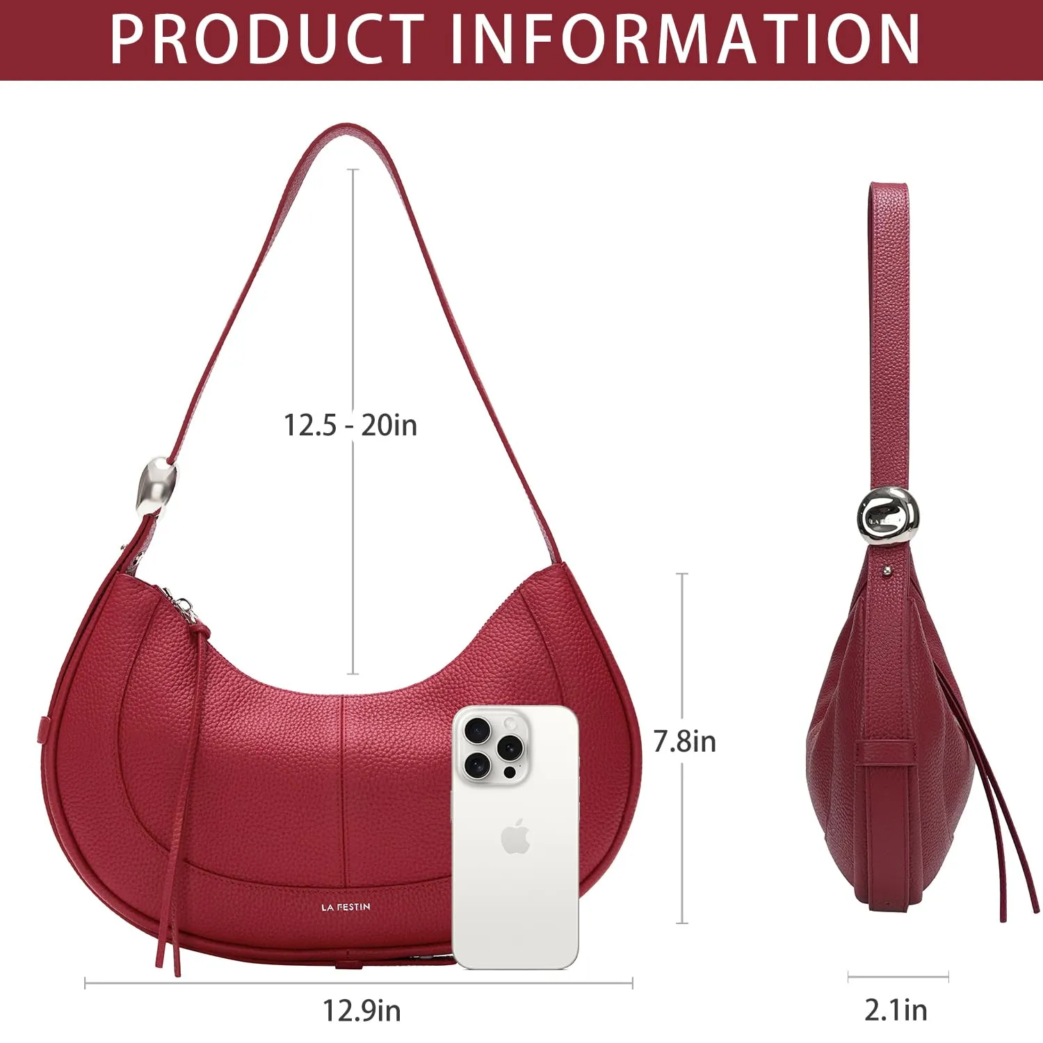 Soft Leather Crescent Bag