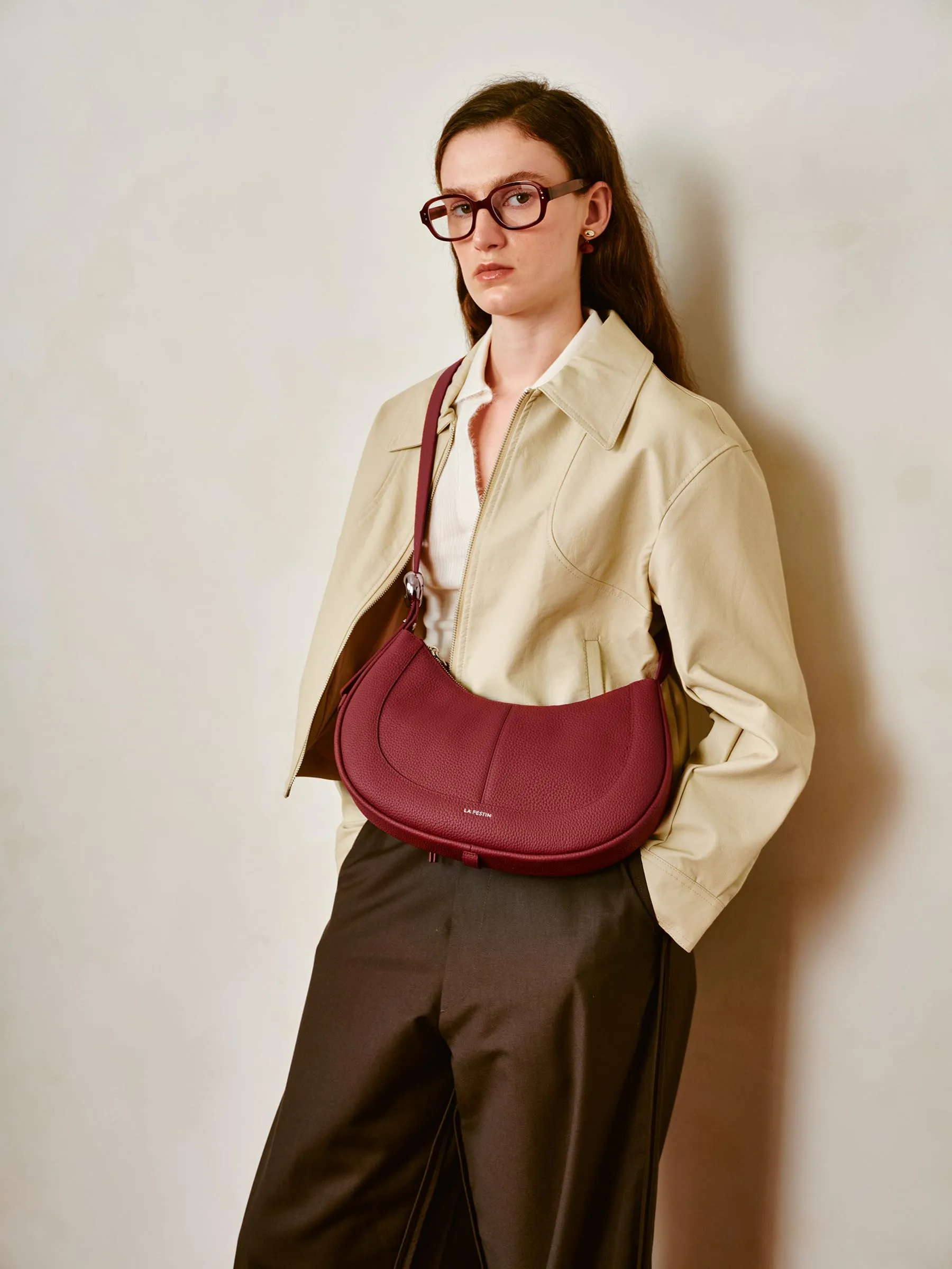 Soft Leather Crescent Bag