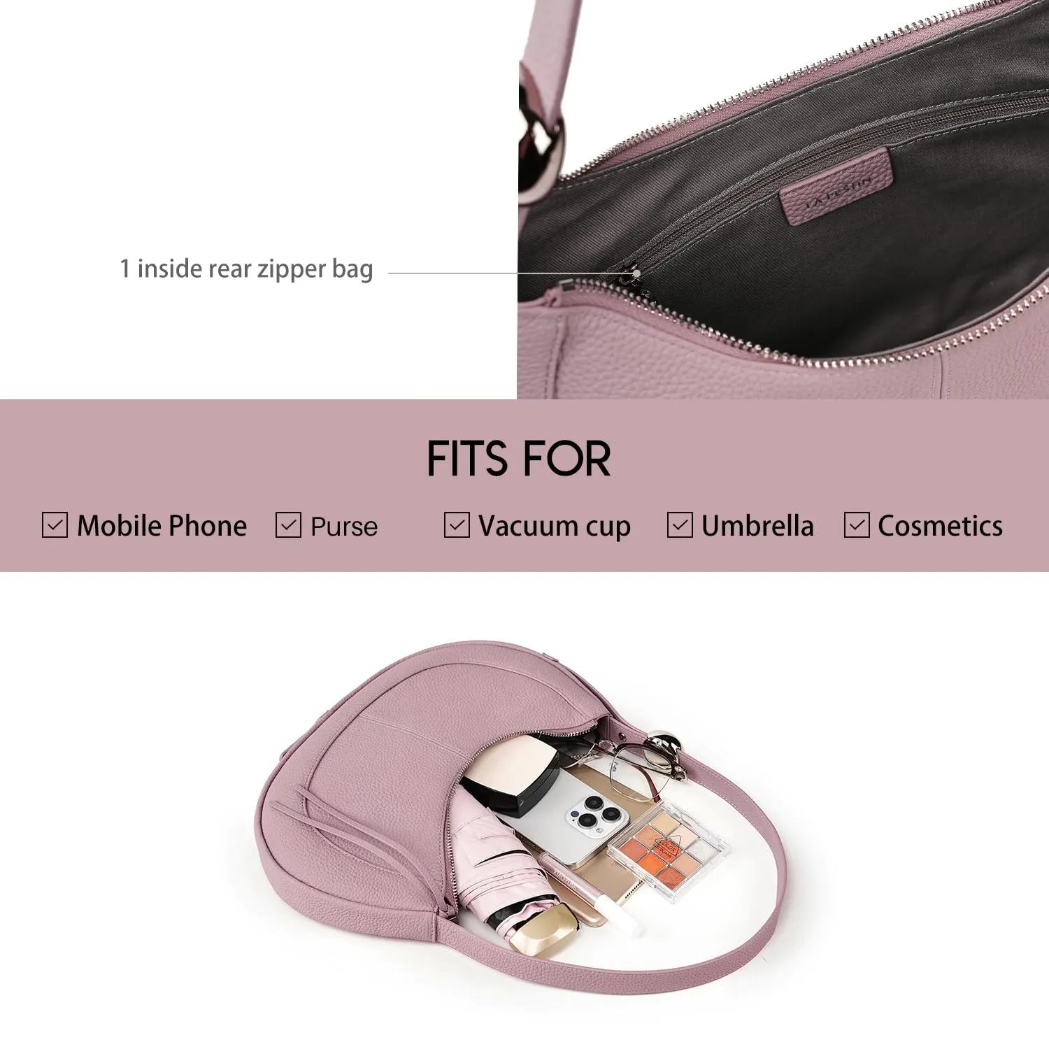 Soft Leather Crescent Bag