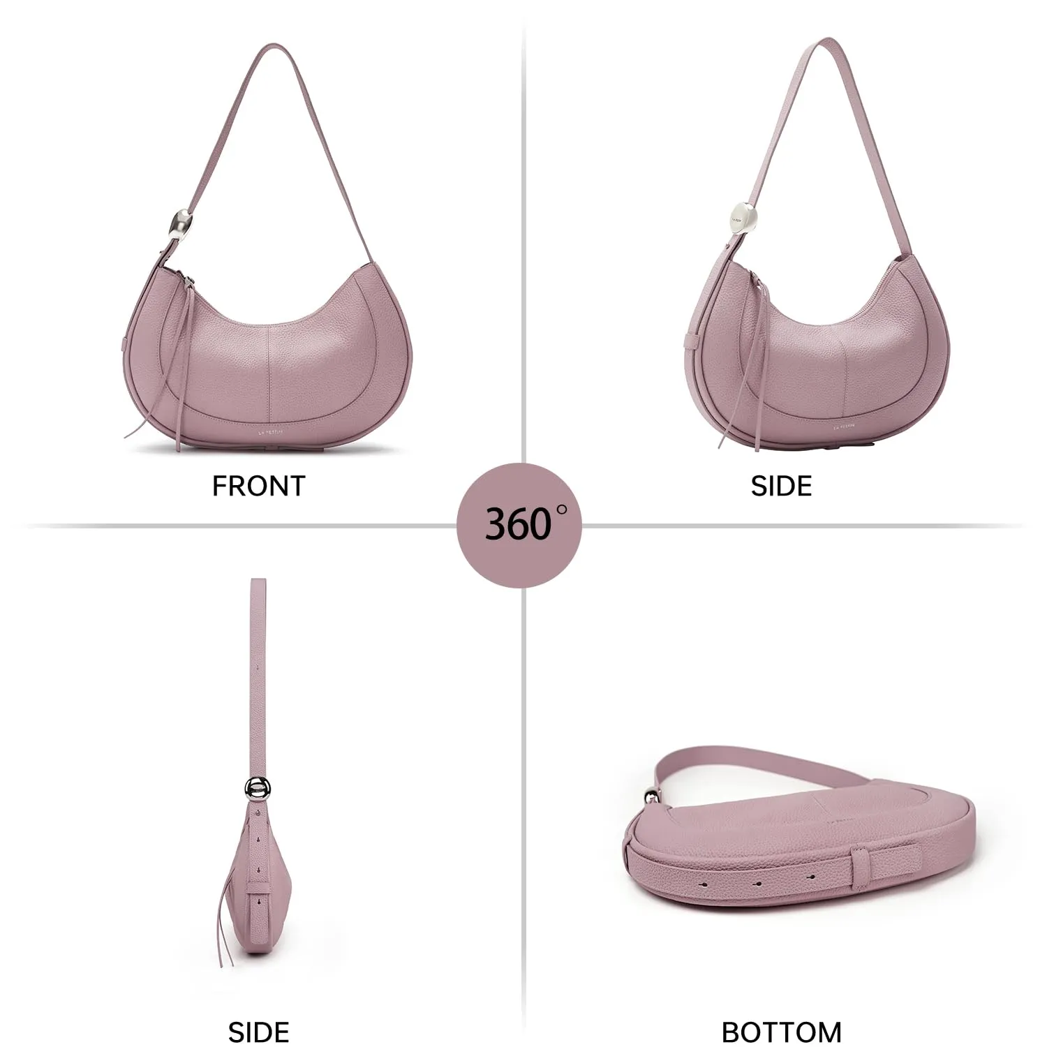 Soft Leather Crescent Bag