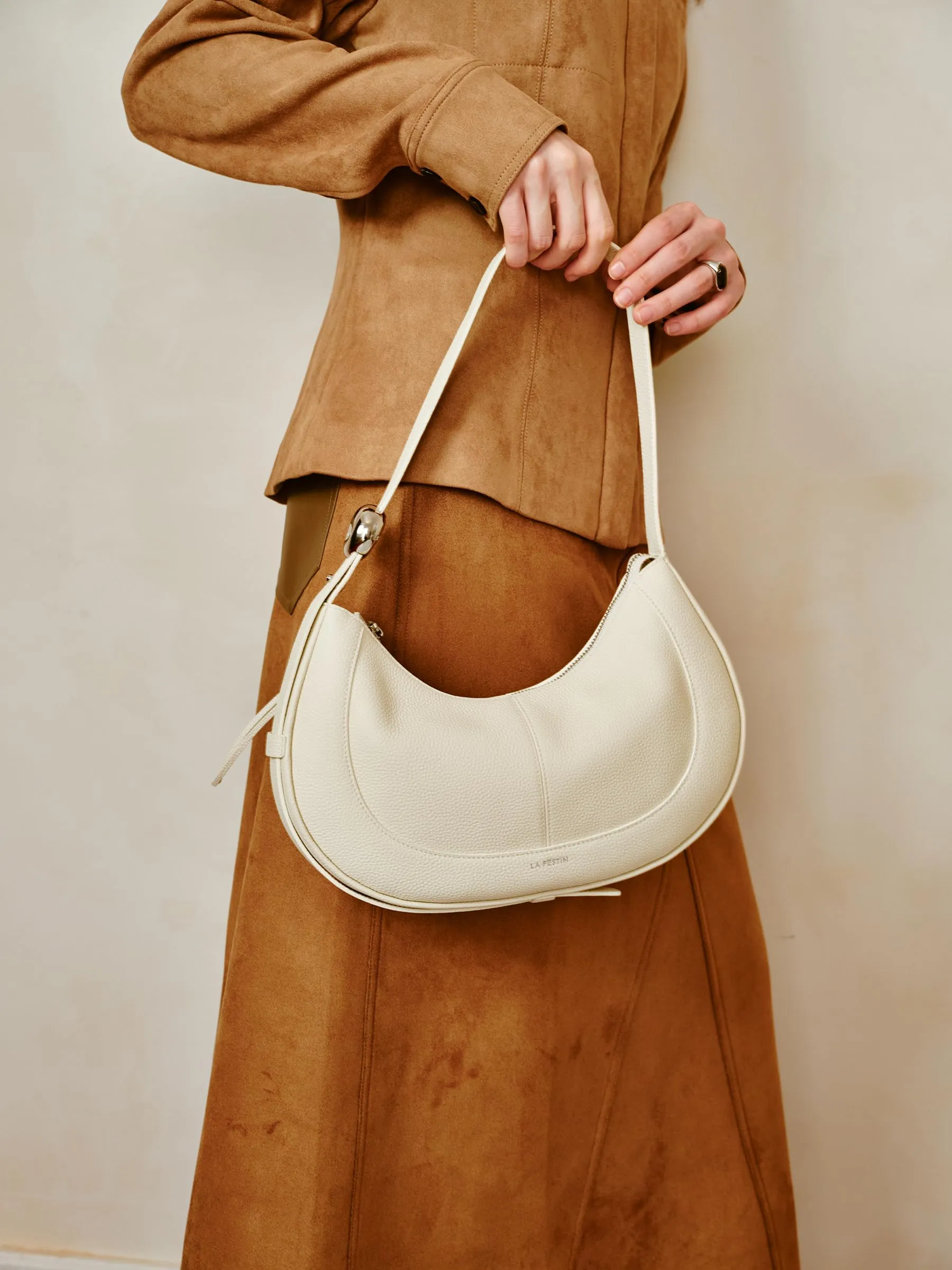 Soft Leather Crescent Bag
