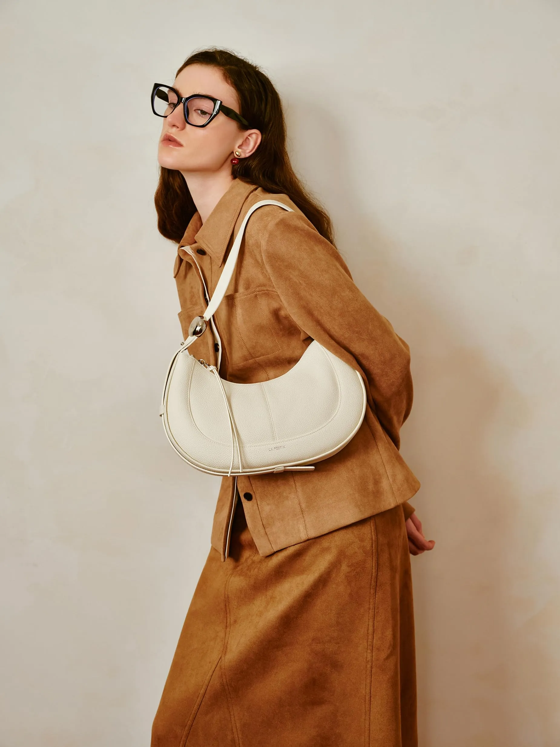 Soft Leather Crescent Bag