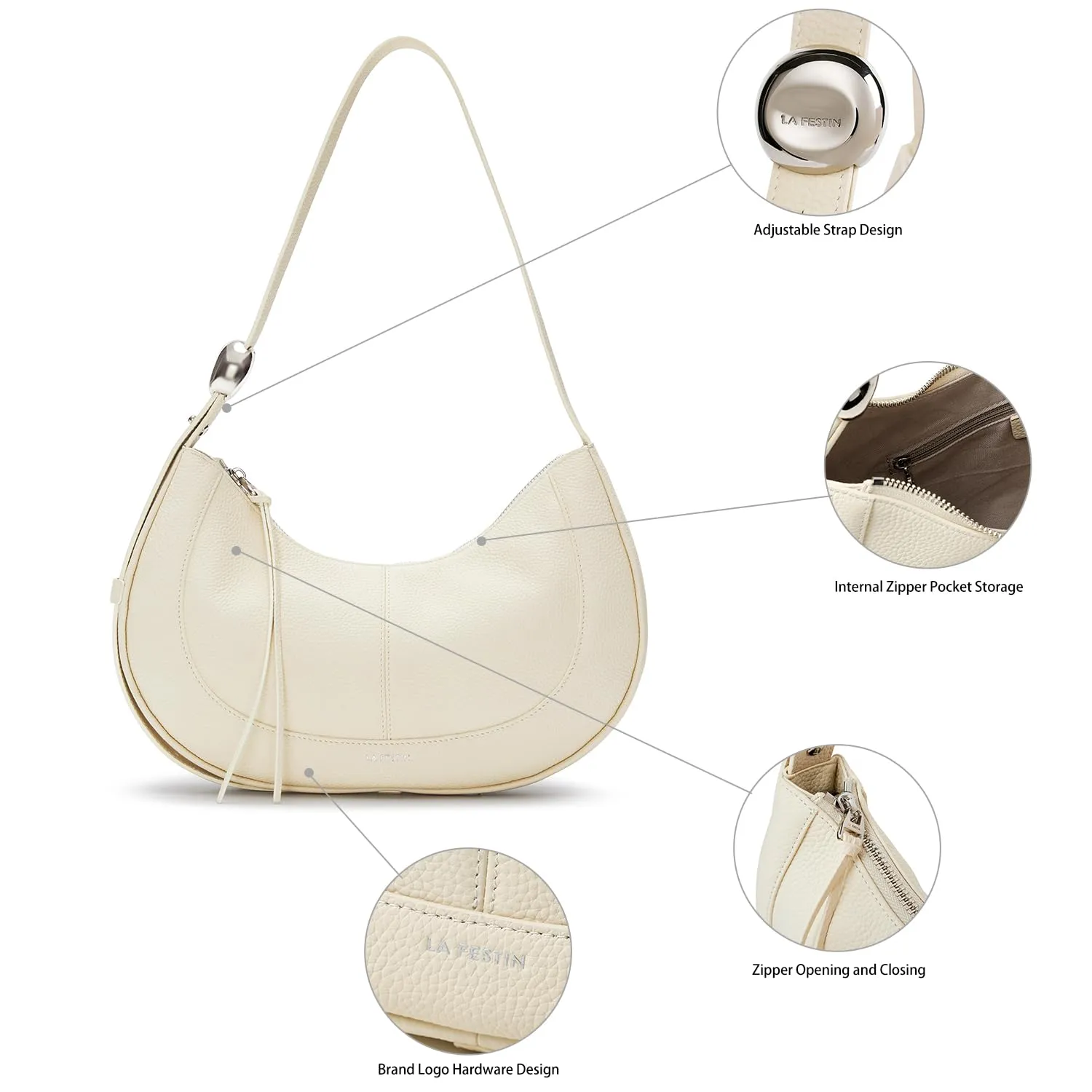 Soft Leather Crescent Bag