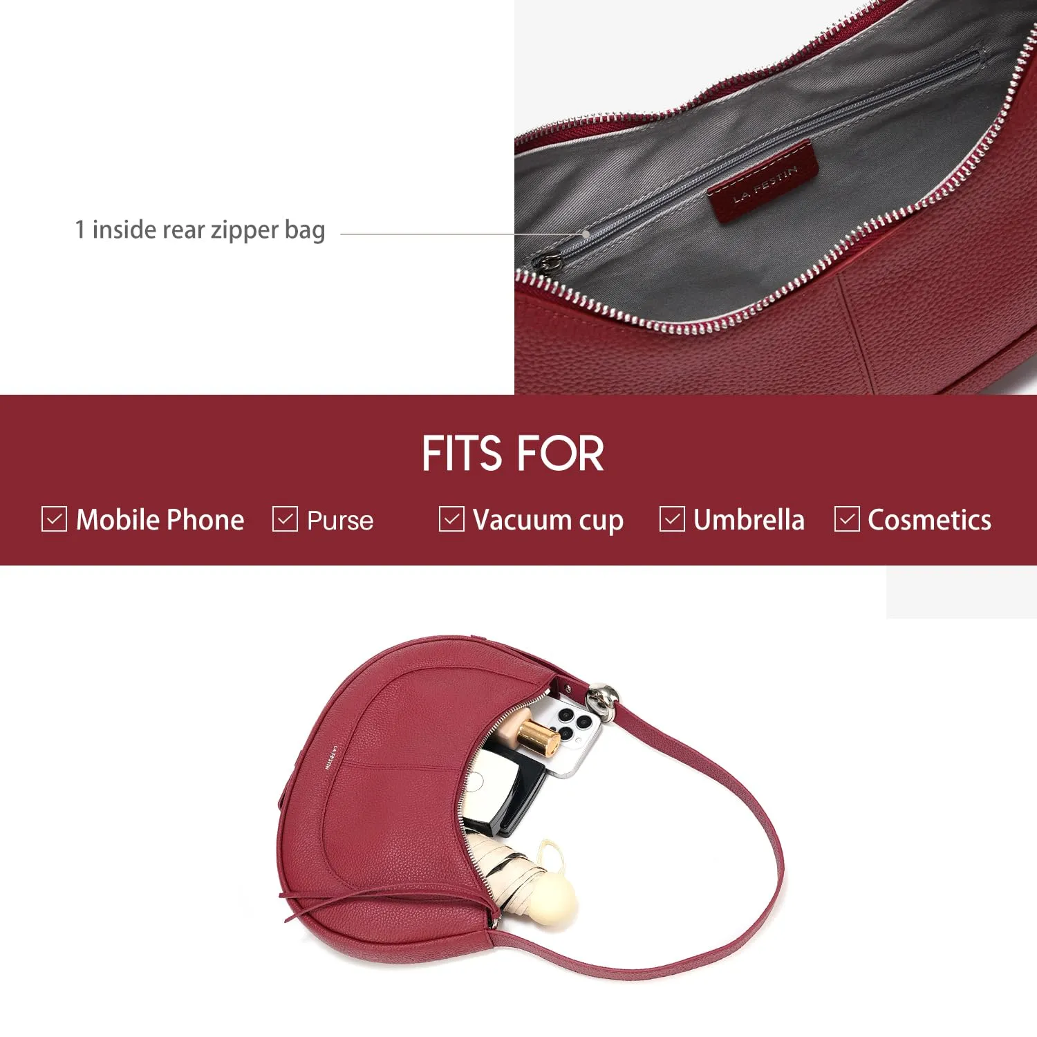 Soft Leather Crescent Bag