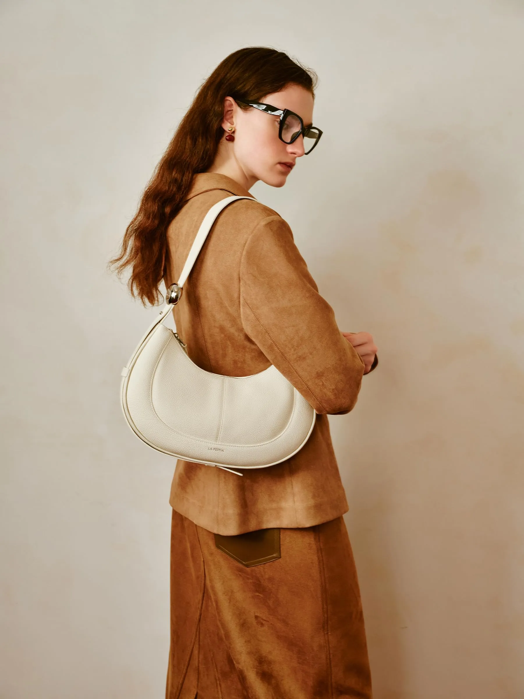 Soft Leather Crescent Bag