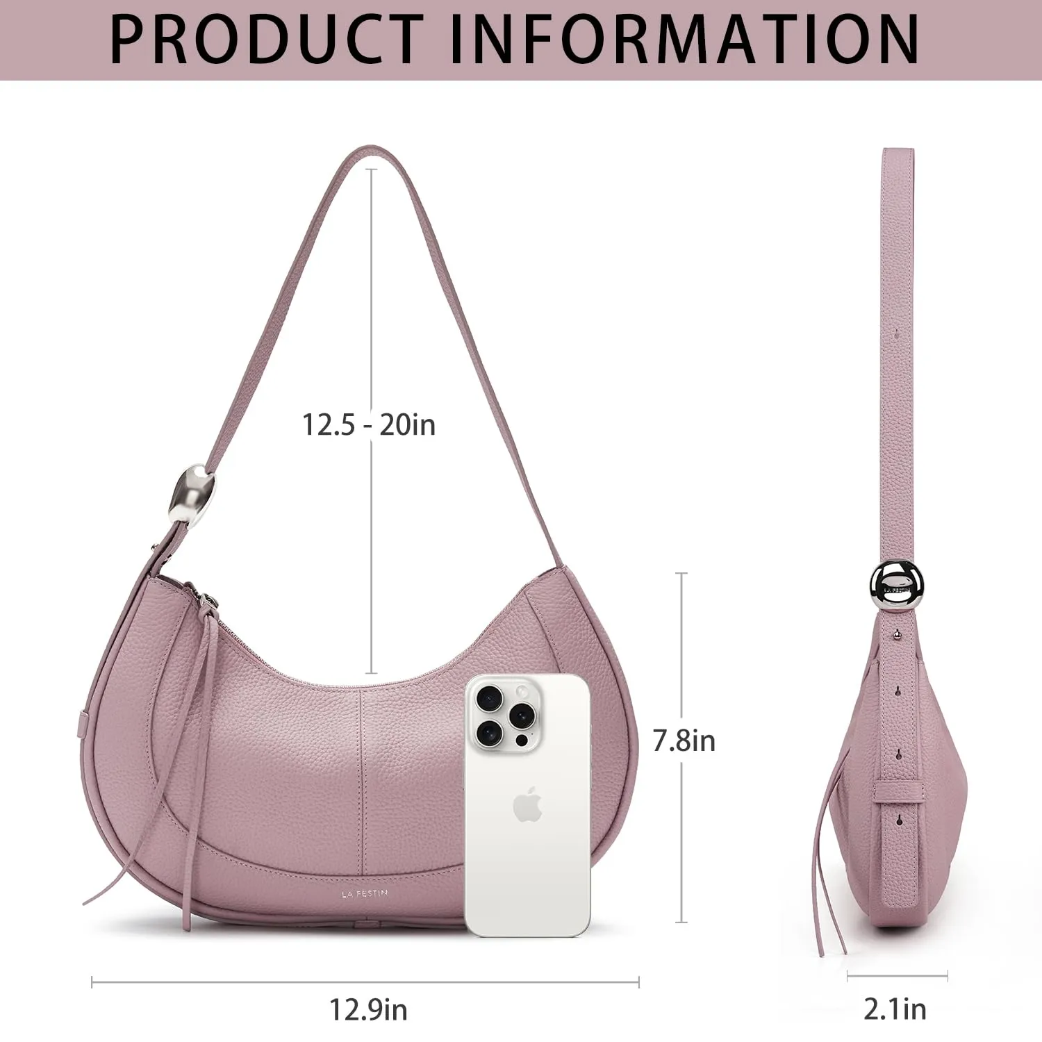 Soft Leather Crescent Bag