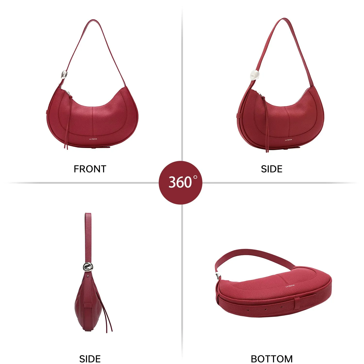 Soft Leather Crescent Bag