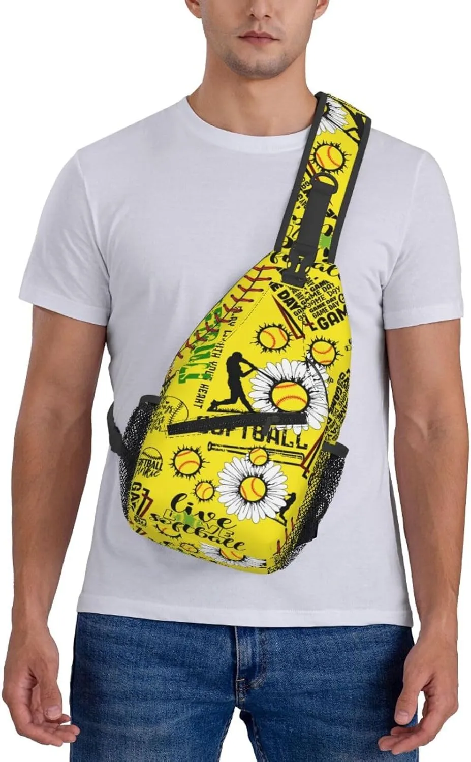 Softball Sling Bag Crossbody Chest Backpack Sport Shoulder Bag Casual Daypacks