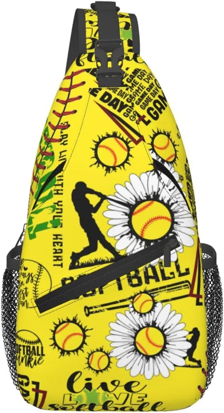 Softball Sling Bag Crossbody Chest Backpack Sport Shoulder Bag Casual Daypacks