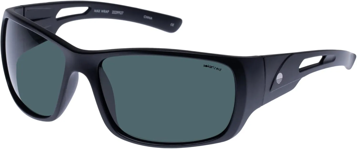 Solarized Max Wrap Sunglasses - Matte Black, Wrap, Men's, Sporty Style