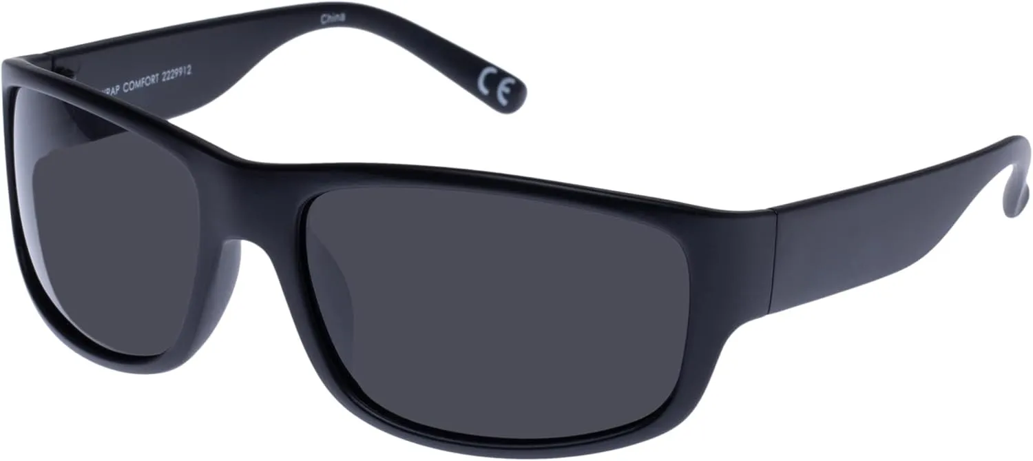 Solarized Wrap Comfort Sunglasses - Matte Black, Wrap, Men's, Sporty Style
