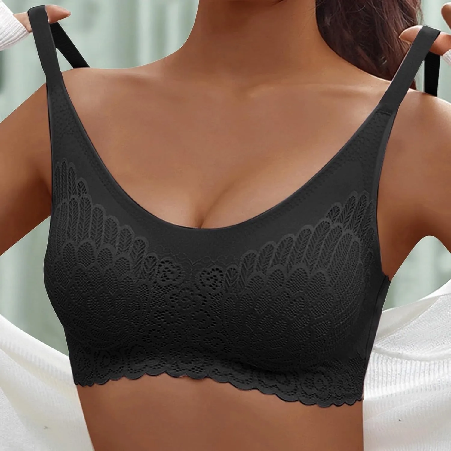 Sporty Bras for Women Push Up Comfort Wirefree Bra Trendy Seamless Tank Soft Full-Coverage Comfortable Everyday Wear